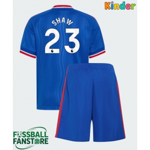 Manchester United Luke Shaw #23 Replik Auswärtstrikot Kinder 2026-27 Kurzarm (+ Kurze Hosen)